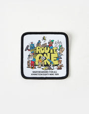 Route One For All Woven Patch - White