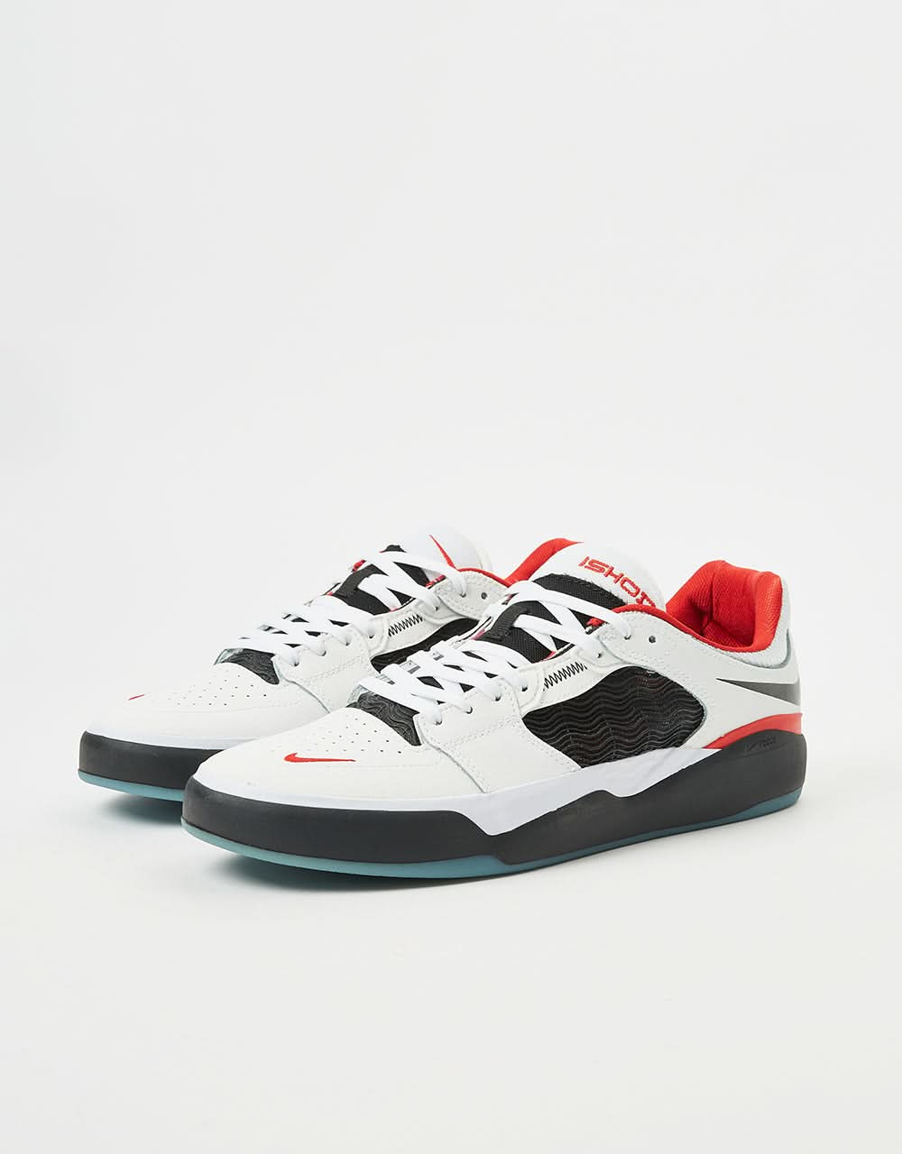 Nike SB Ishod Premium Skate Chaussures - Blanc/Noir-University Rouge-Noir