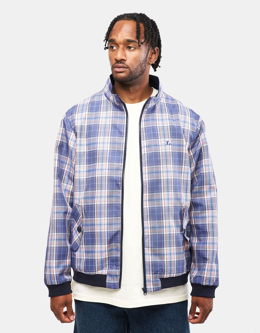 Route One Harrington Jacket - Plaid Blue