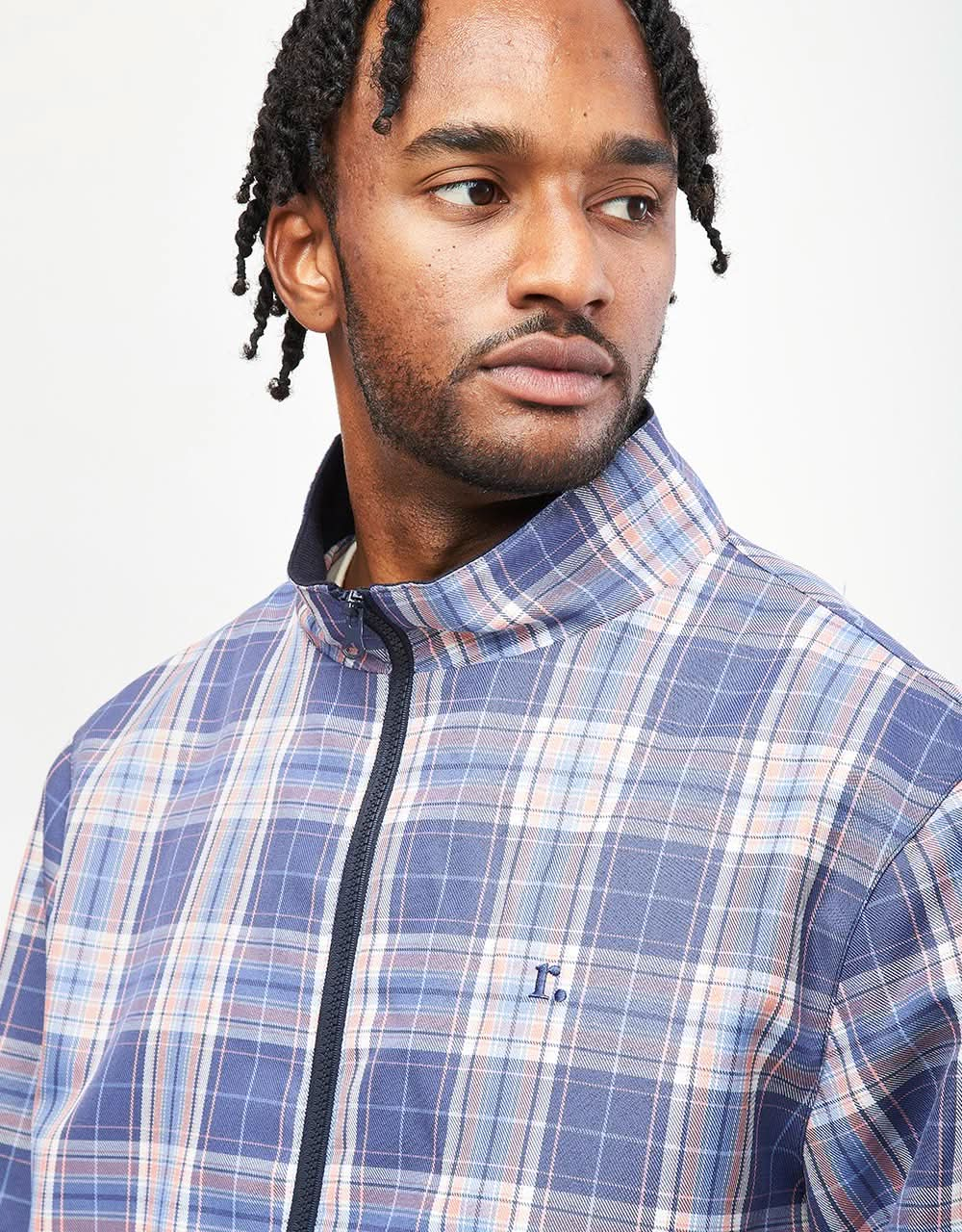 Route One Harrington Jacket - Plaid Blue