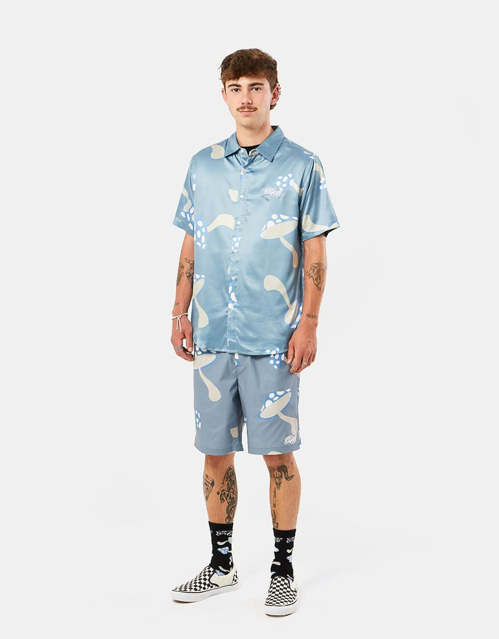 RIPNDIP Euphoria Button Up Shirt - Light Slate