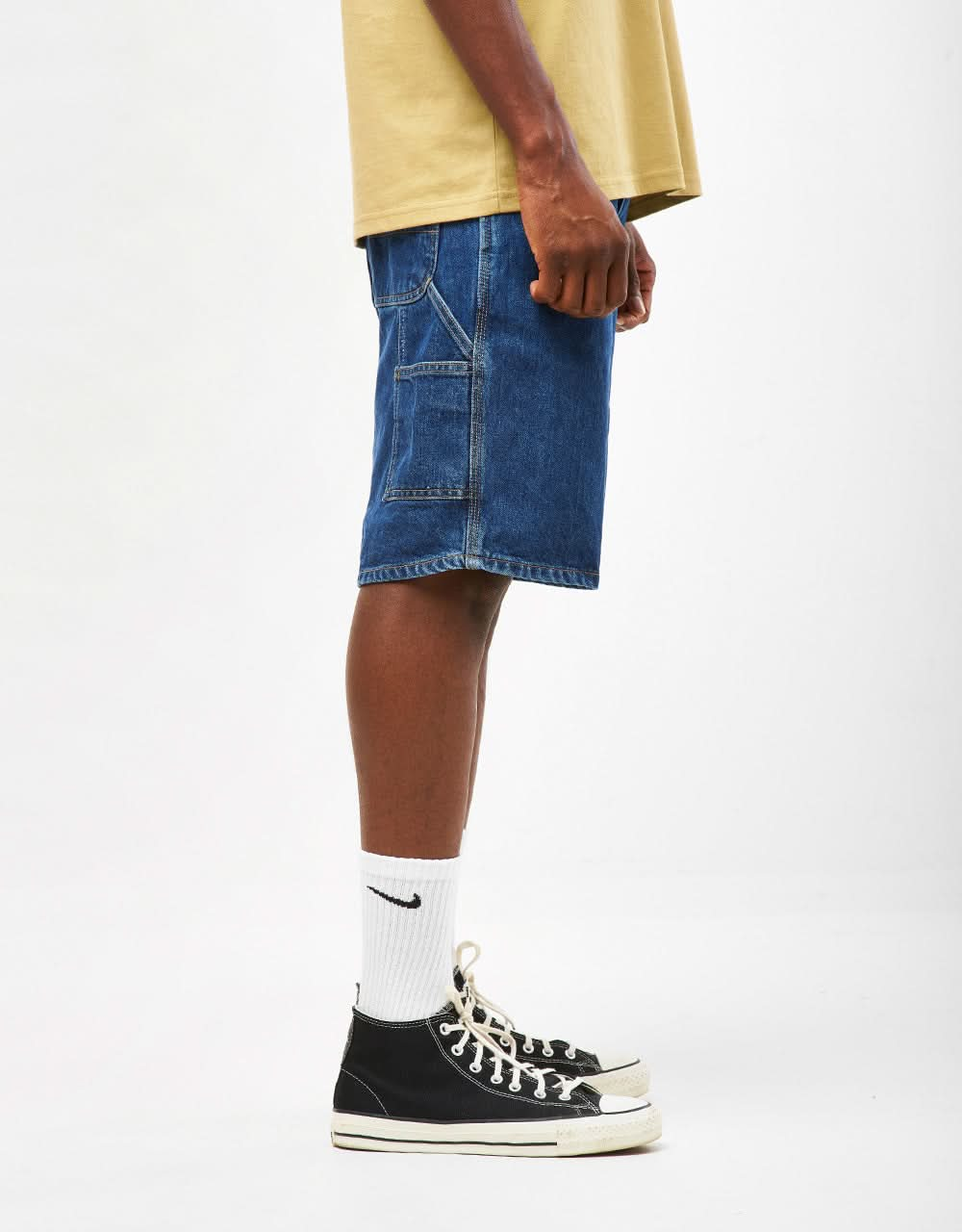 Short Carhartt WIP Single Knee - Bleu (Stone Washed)