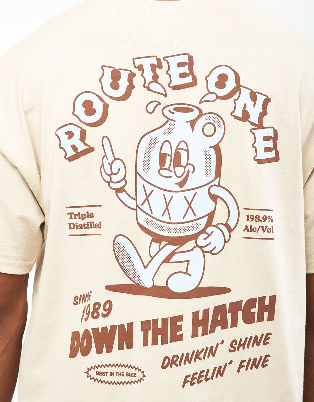 Route One Down The Hatch T-Shirt – Sand