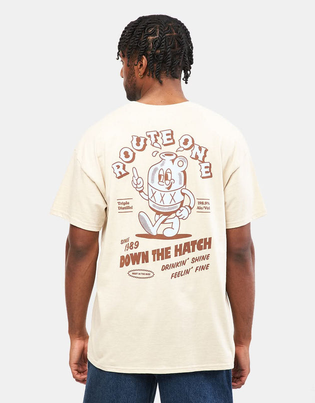 Route One Down The Hatch T-Shirt - Sand