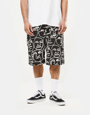 Short de plage biologique Route One - Faces Noir/Blanc