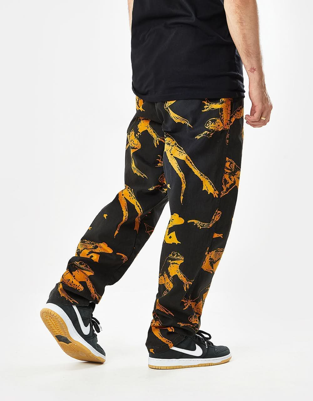 Route One Organic Baggy Pants - Leap Black/Rust