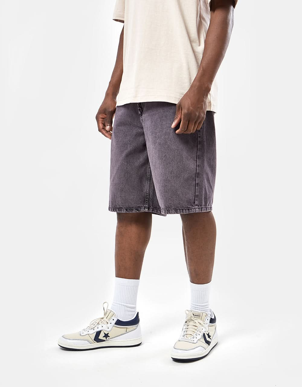 Route One Super Baggy OG Denim Shorts - Moderate Purple