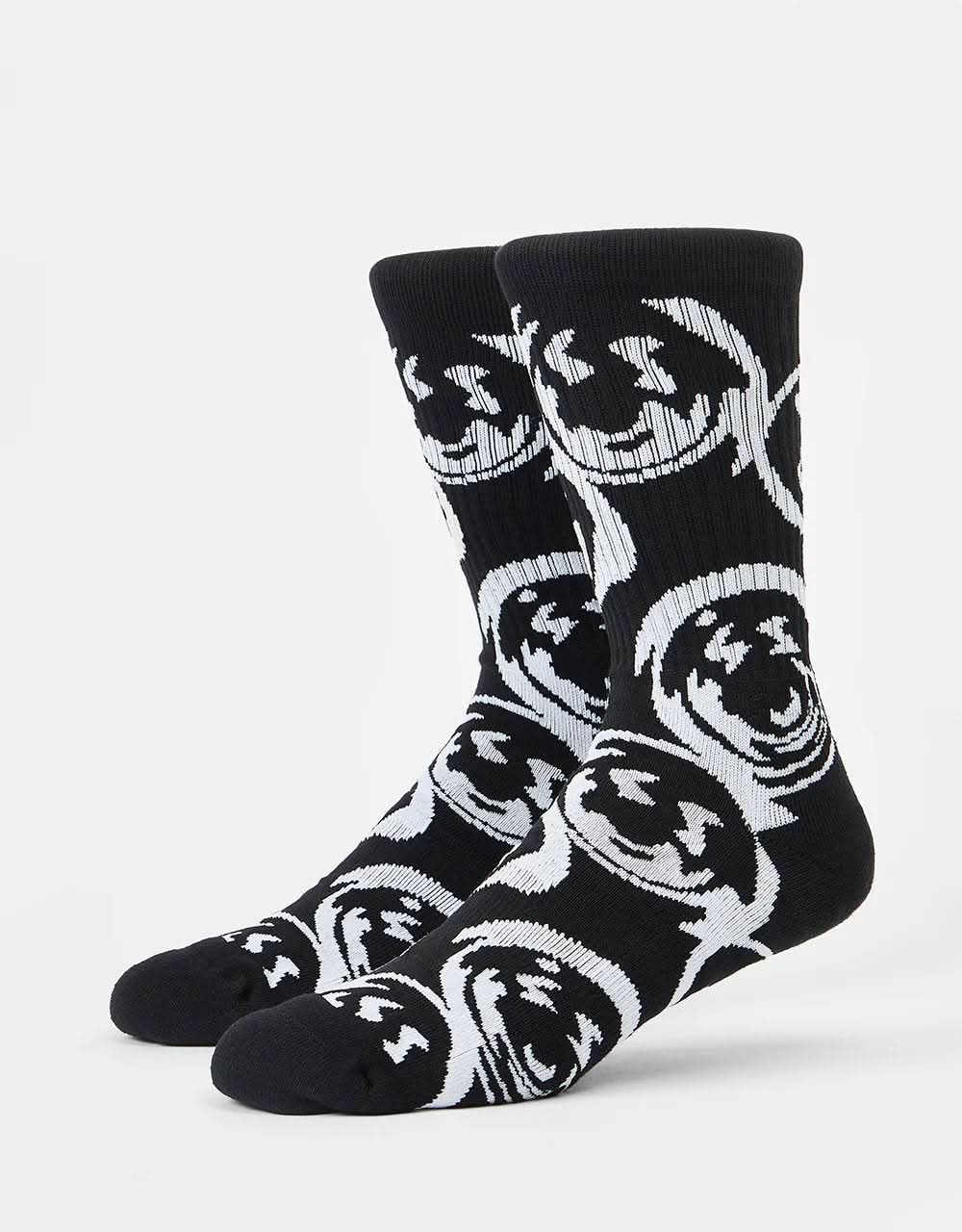 Route One Warped Smiley Crew Socken – Schwarz