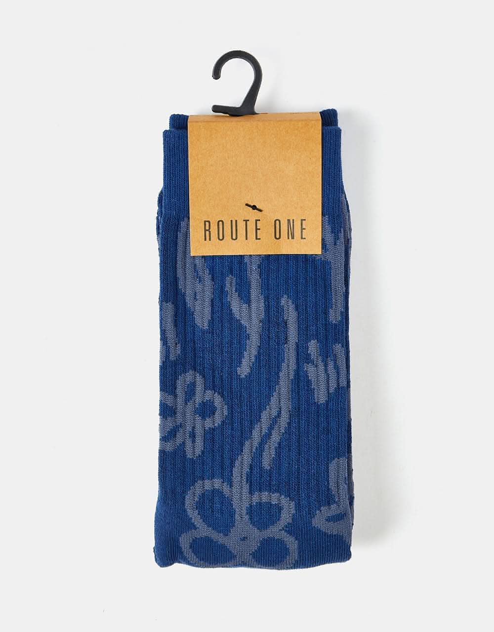 Route One Wildflower Crew Socks -Navy