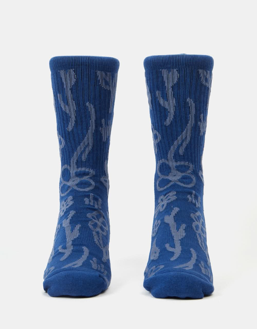 Route One Wildflower Crew Socks -Navy