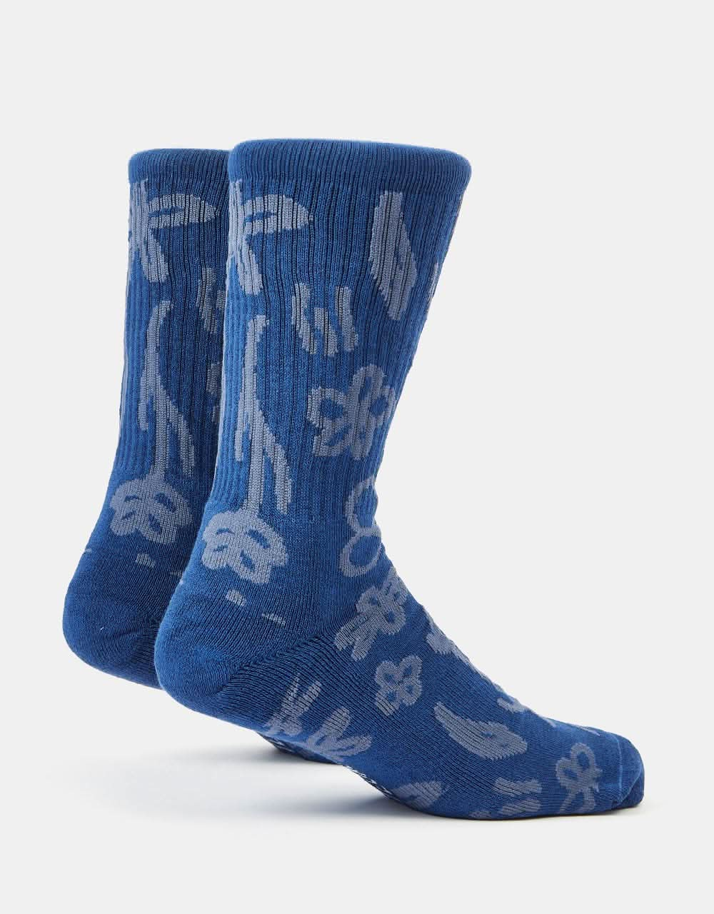 Route One Wildflower Crew Socks -Navy