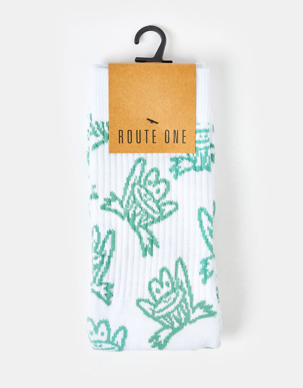 Route One Croak Crew Socken – Weiß/Salbei