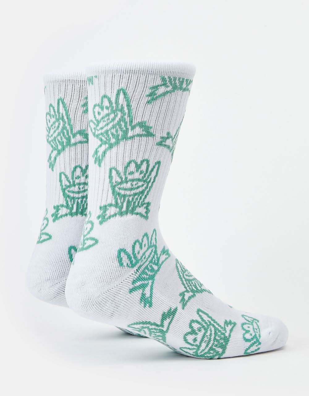 Route One Croak Crew Socks -White/Sage