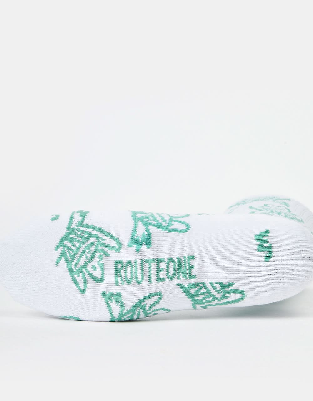 Route One Croak Crew Socks -White/Sage