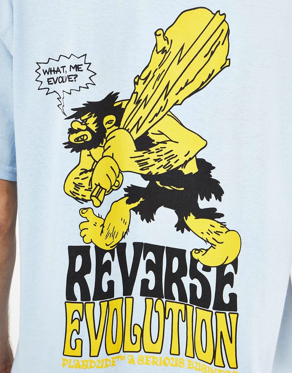 T-shirt Playdude Reverse Evolution - Blu baby