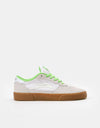 Lakai x Girl Yeah Right! Cambridge Skate Shoes - White/UV Green Suede