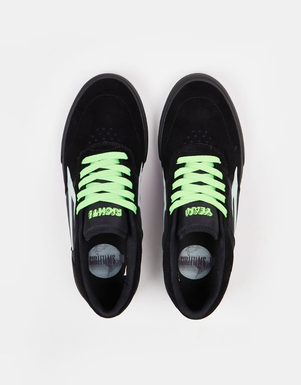 Lakai x Girl Yeah Right! Staple  Skate Shoes - Black/UV Green Suede