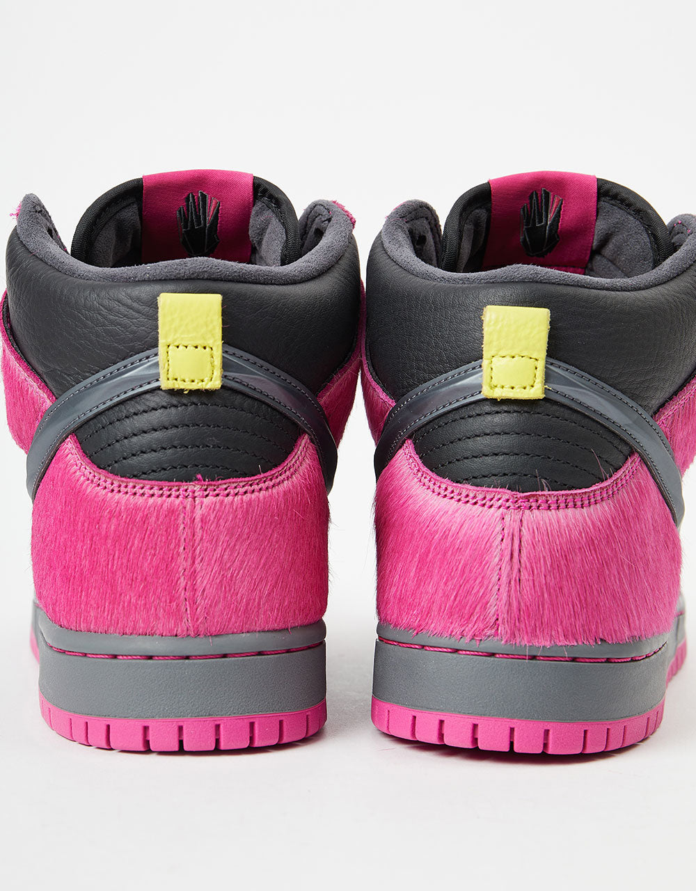 Nike SB 'Run the Jewels' Dunk High QS Skate Shoes - Active Pink/Black-Metallic Gold