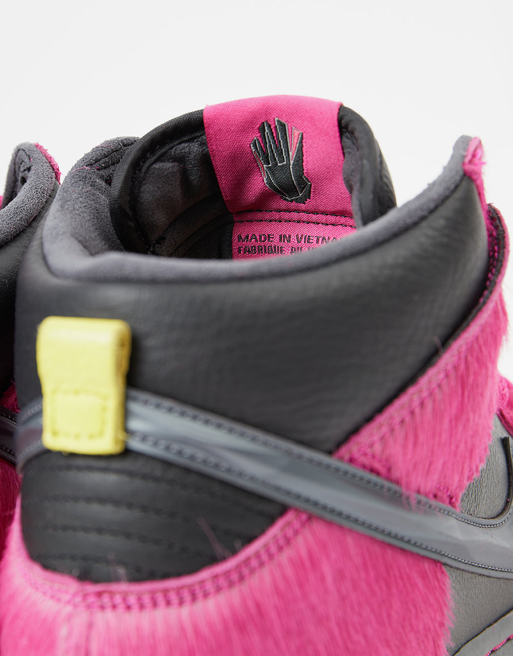 Nike SB 'Run the Jewels' Dunk High QS Skate Shoes - Active Pink/Black-Metallic Gold