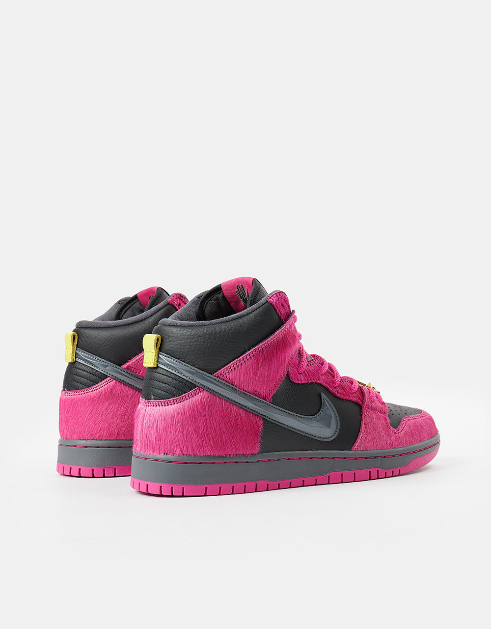 Nike SB 'Run the Jewels' Dunk High QS Skate Shoes - Active Pink/Black-Metallic Gold