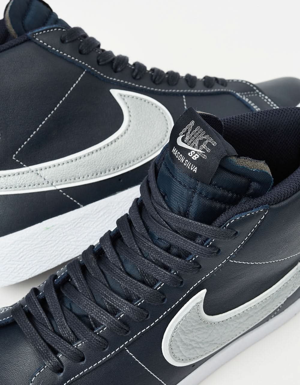 Nike SB 'Mason Silva' Zoom Blazer Mid QS Chaussures de skate - Bleu noirci/Gris loup-Noirci