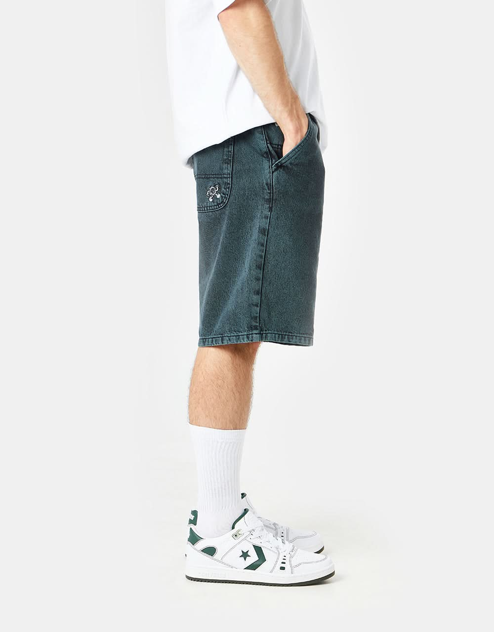 Route One Super Baggy OG Denim Shorts - Shaded Spruce