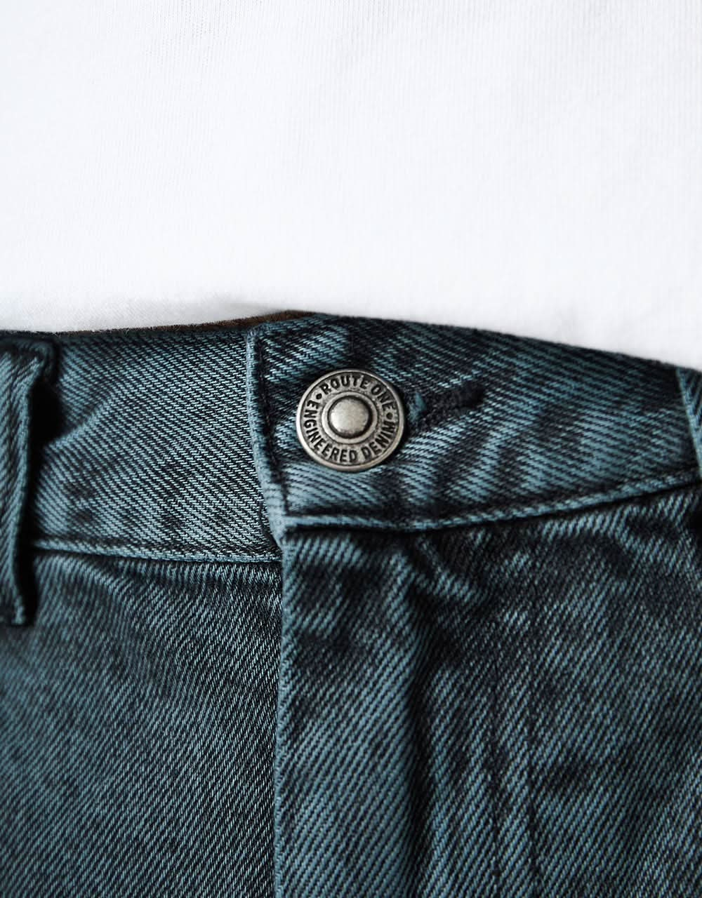 Route One Super Baggy OG Denim Shorts - Shaded Spruce