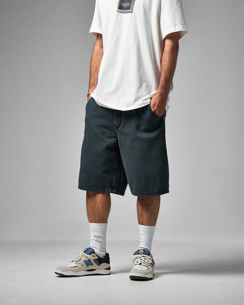 Route One Super Baggy OG Denim Shorts - Shaded Spruce