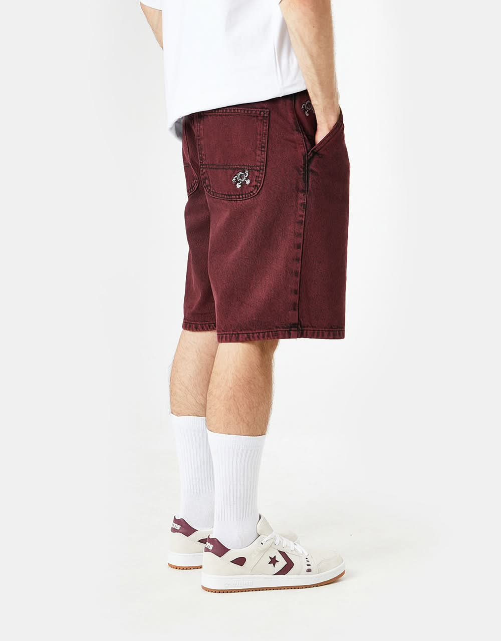 Route One Super Baggy OG Denim Shorts - Rhubarb