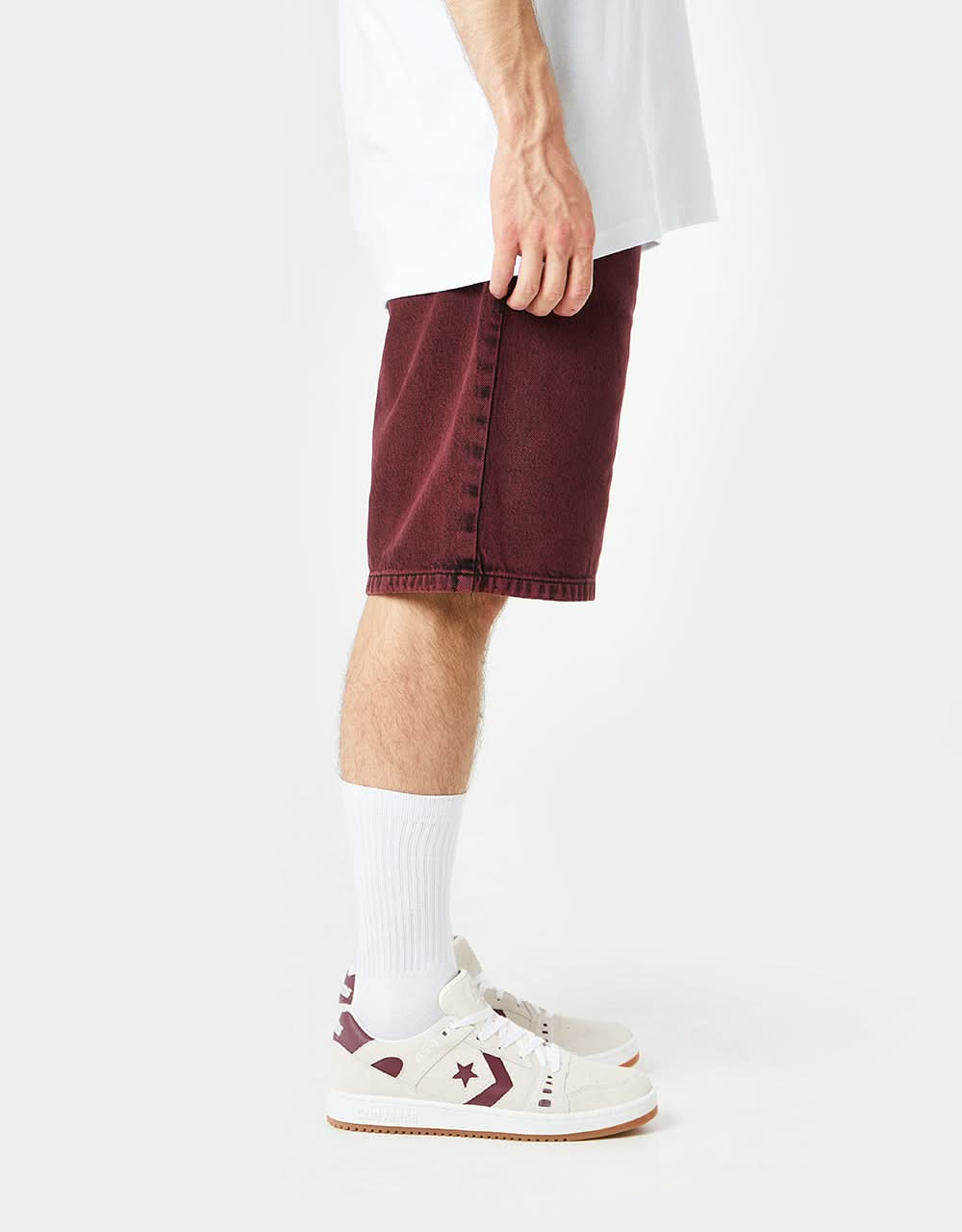 Route One Super Baggy OG Denim Shorts - Rhubarb