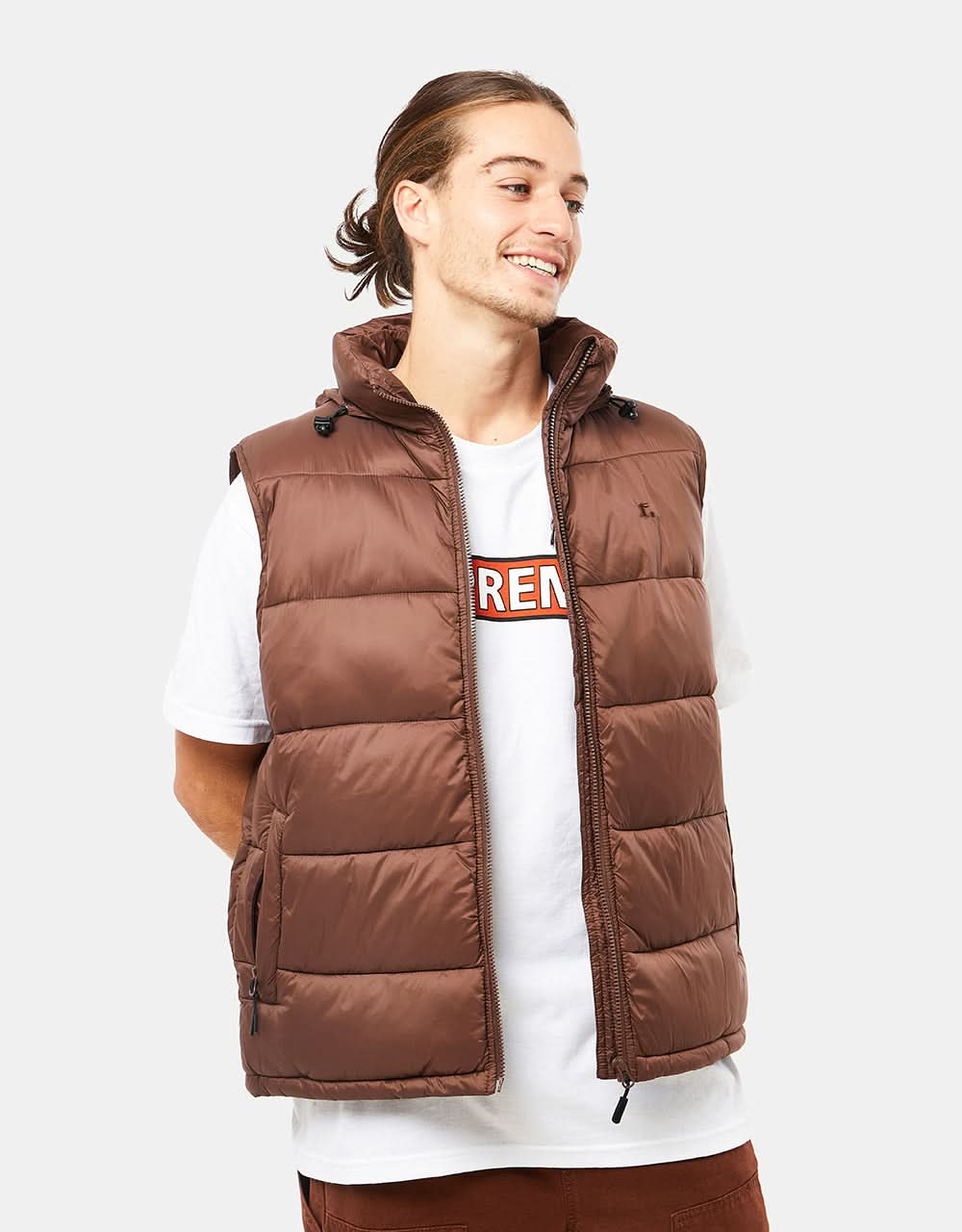 Route One Classic Puffer Gilet - Capuccino