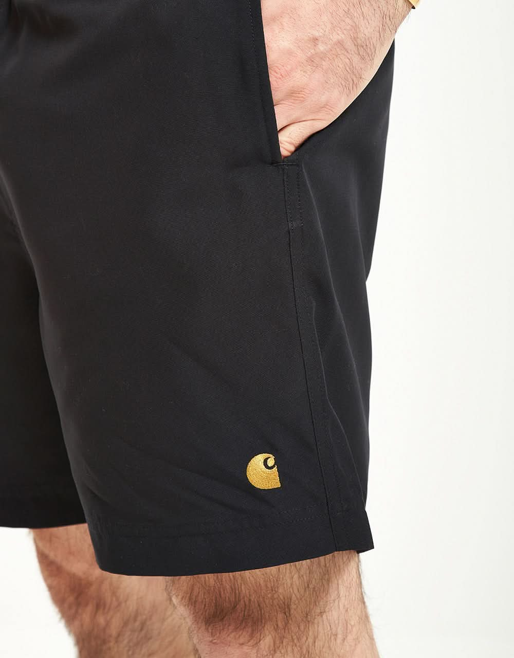 Carhartt WIP Chase Swim Trunk - Black/Gold