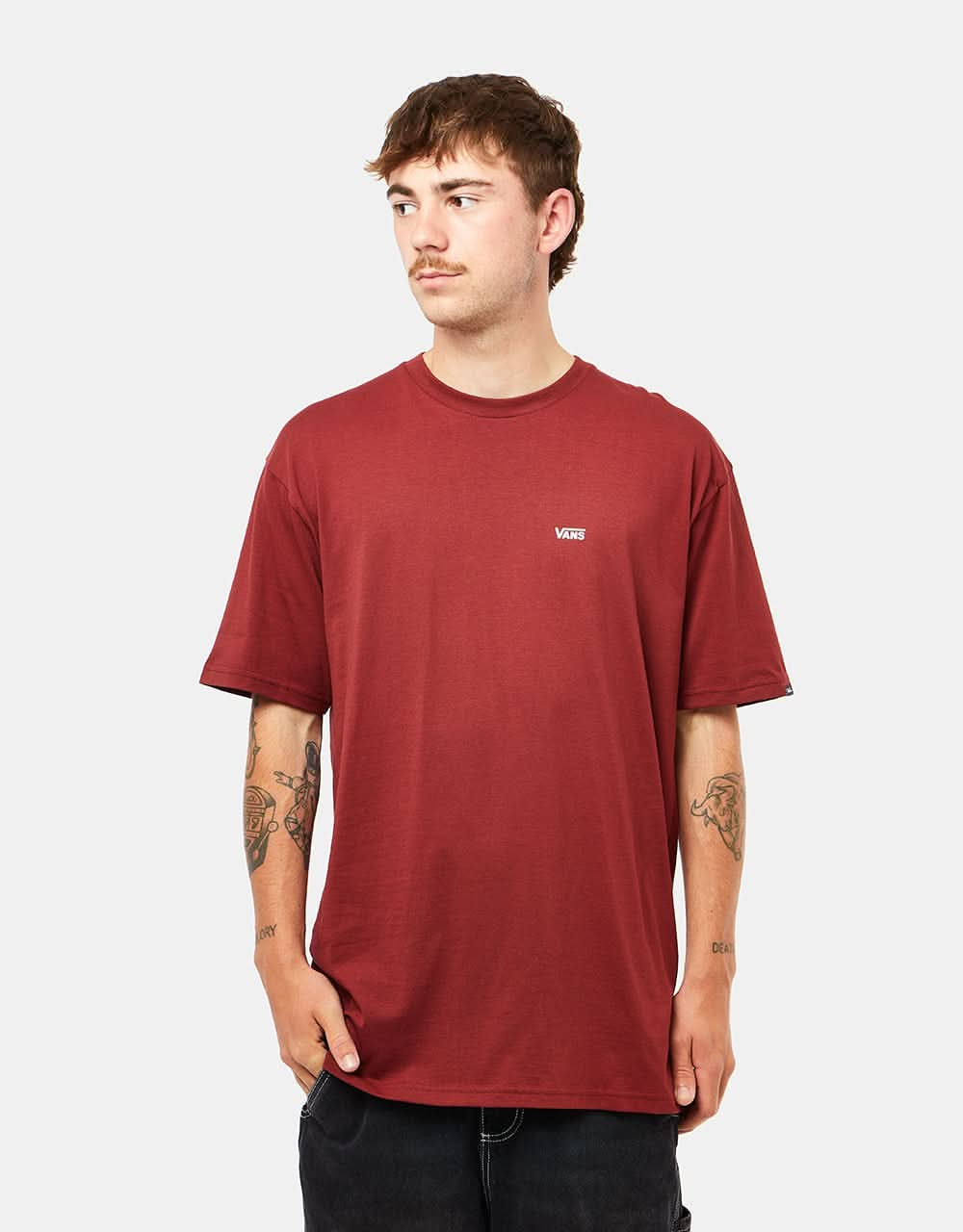 Vans Left Chest Logo T-Shirt - Syrah/White