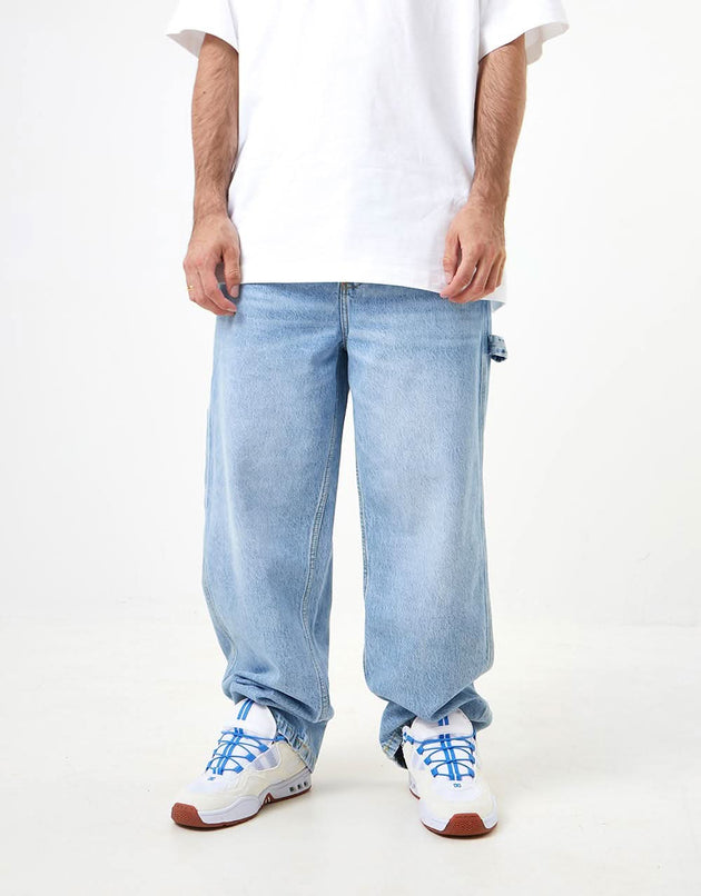 Pantaloni da carpentiere in denim larghi DC Worker - Indaco chiaro