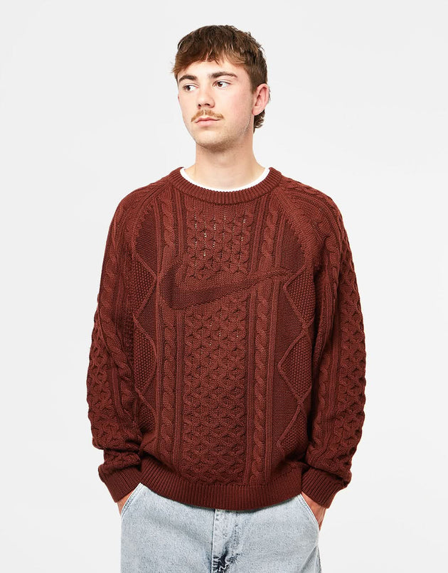 Nike Cable Knit Sweater - Oxen Brown