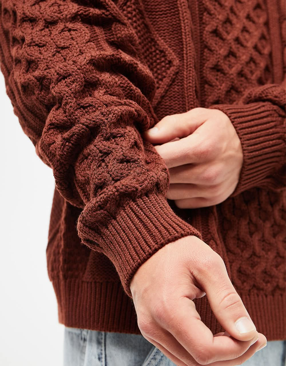 Nike Cable Knit Sweater - Oxen Brown