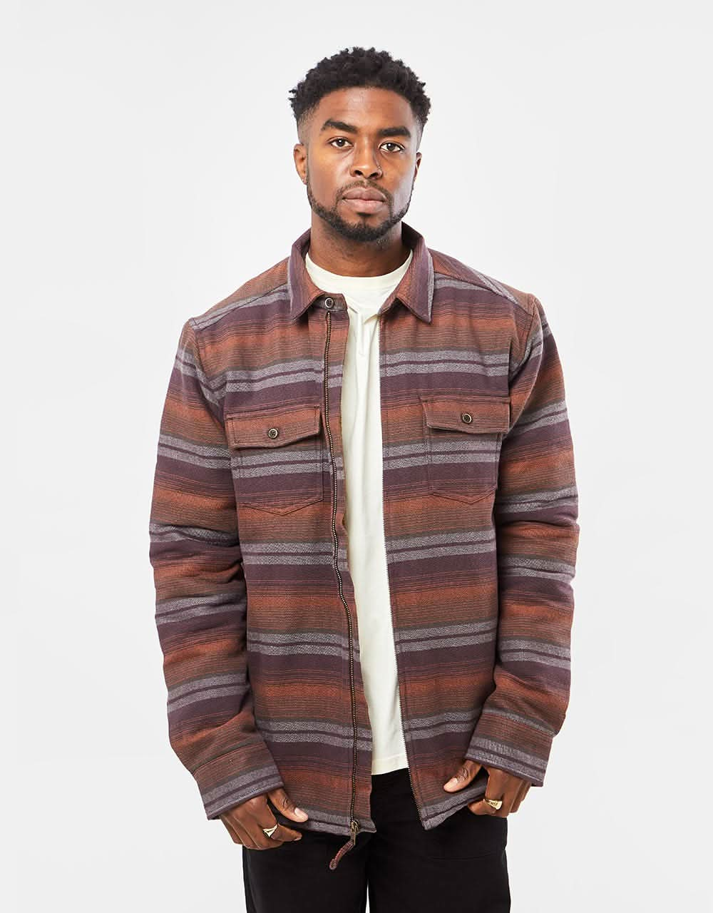 Kavu Eagle Pine Shacket - Copper Hills Stripe