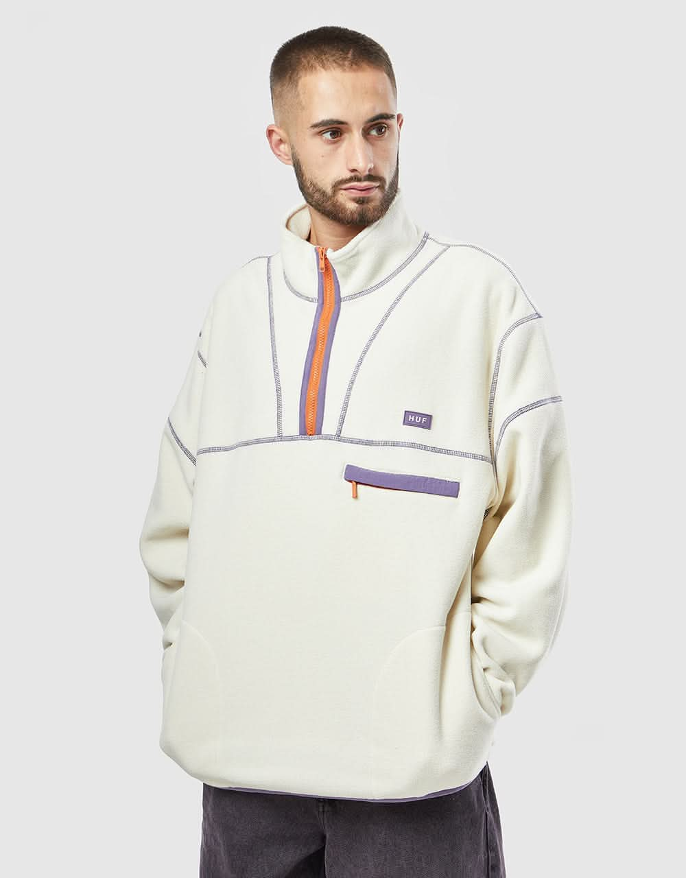 HUF Elysian Quarter Zip Fleece - Bone