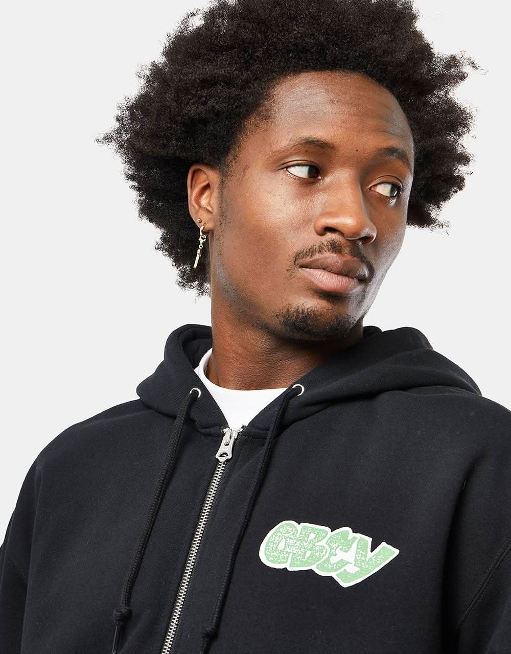 Obey City Watch Dog Zip Hoodie - Black