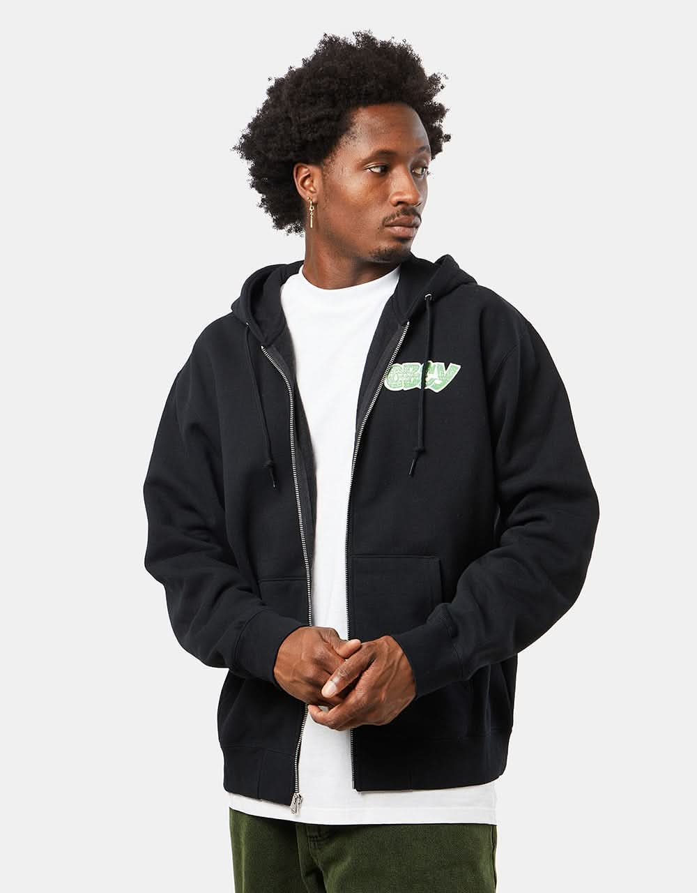 Obey City Watch Dog Zip Hoodie - Black