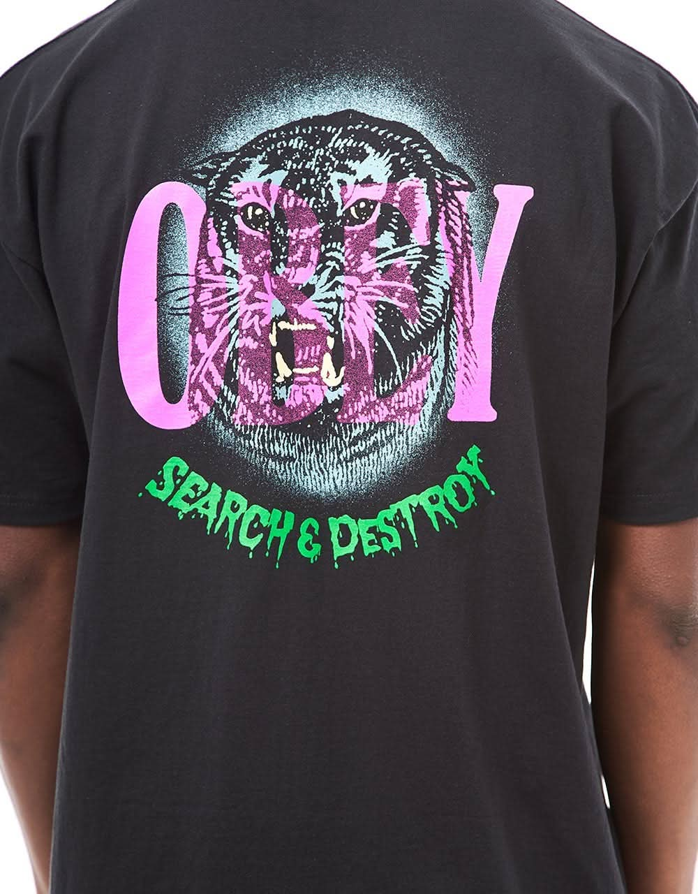 Obey Search & Destroy Tiger T-Shirt - Black