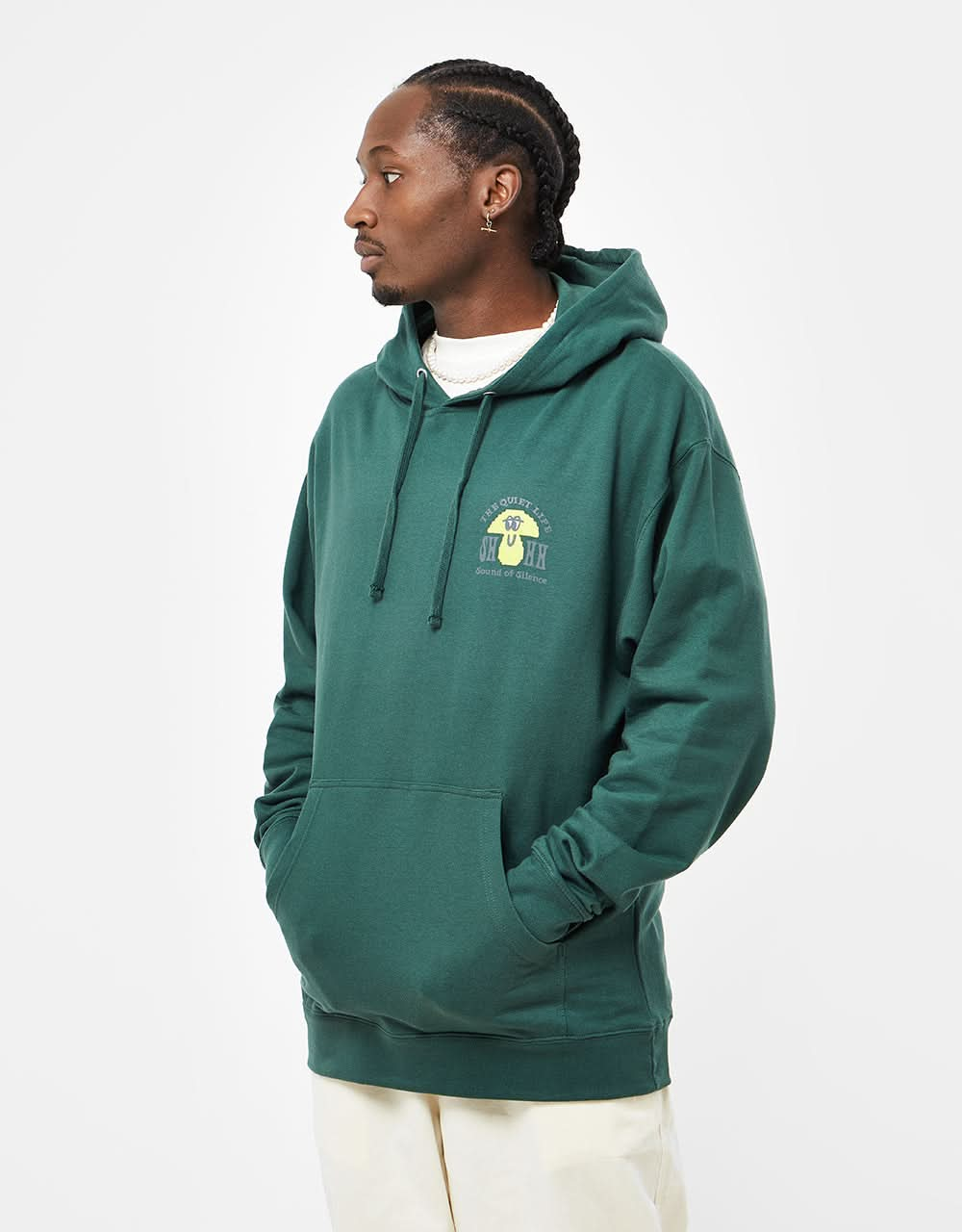 The Quiet Life Sound of Silence Pullover Hoodie – Jägergrün