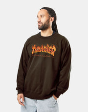 Thrasher Inferno Crewneck - Dark Chocolate