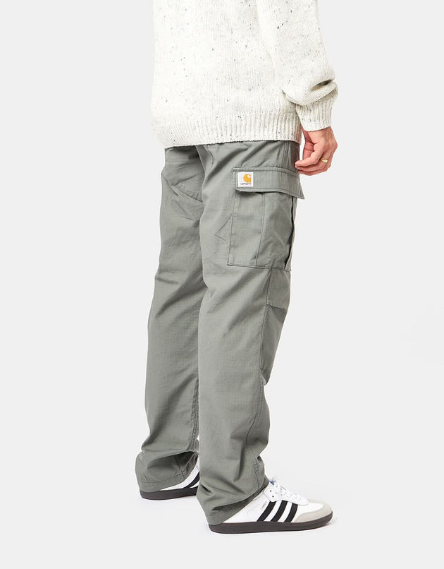 Pantaloni Carhartt WIP Aviation - Smoke Green (risciacquati)