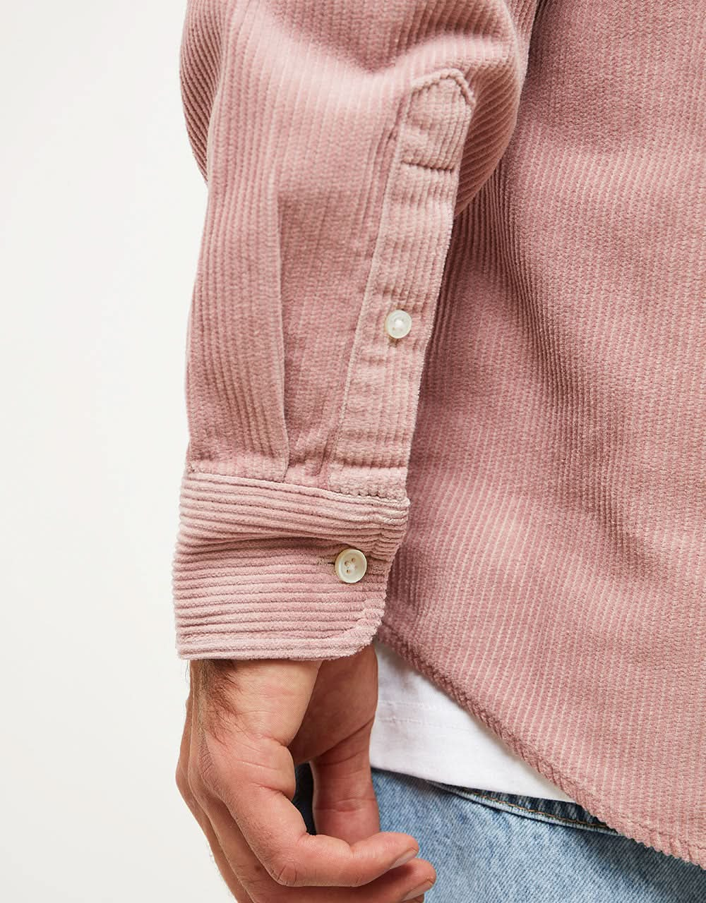 Carhartt WIP Madison Cord L/S Shirt - Glassy Pink/Black