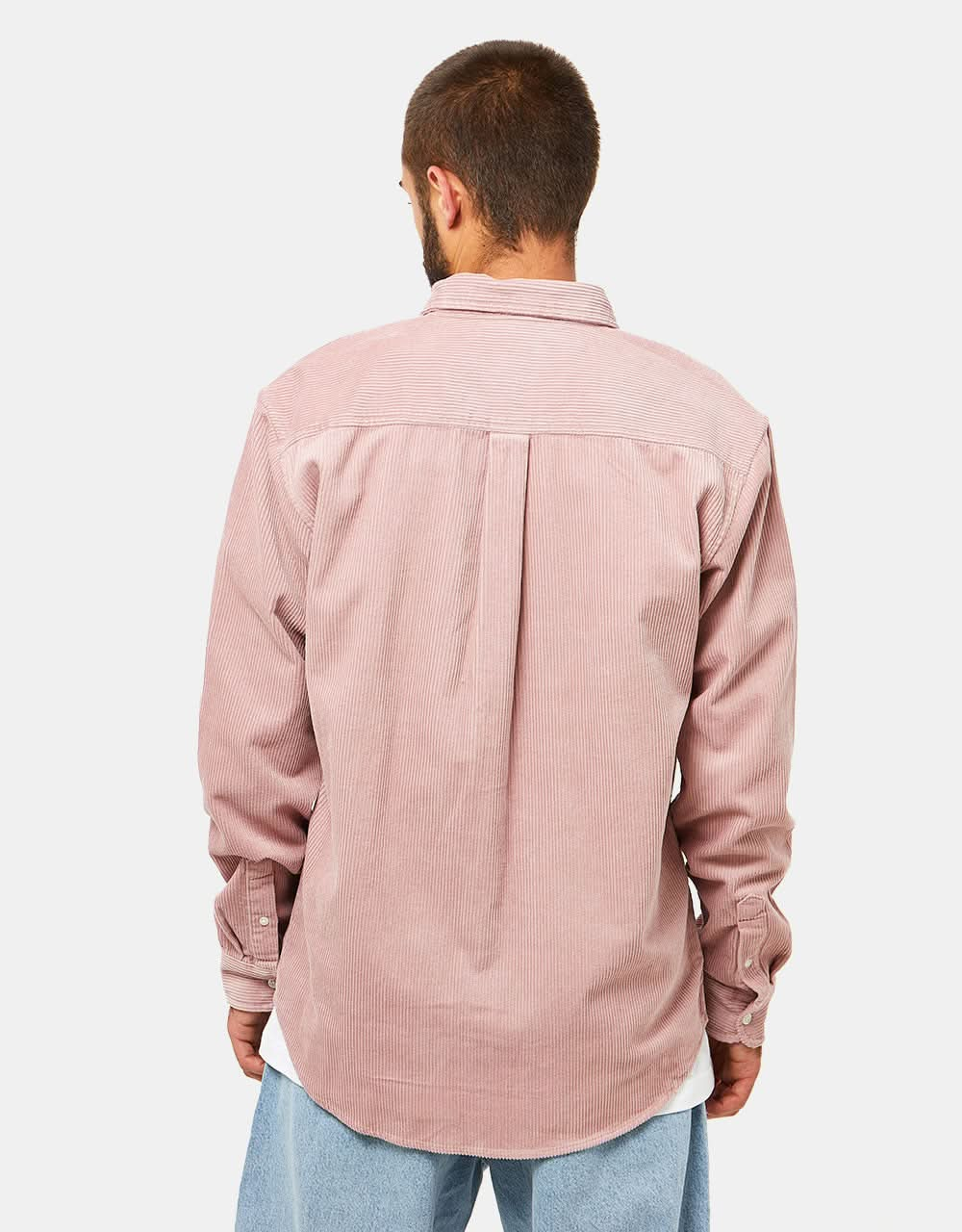 Carhartt WIP Madison Cord L/S Shirt - Glassy Pink/Black