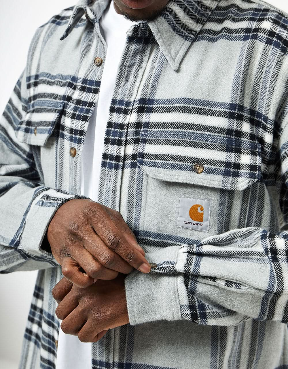 Carhartt WIP Hawkins L/S Shirt - Hawkins Check/Grey Heather/Blue