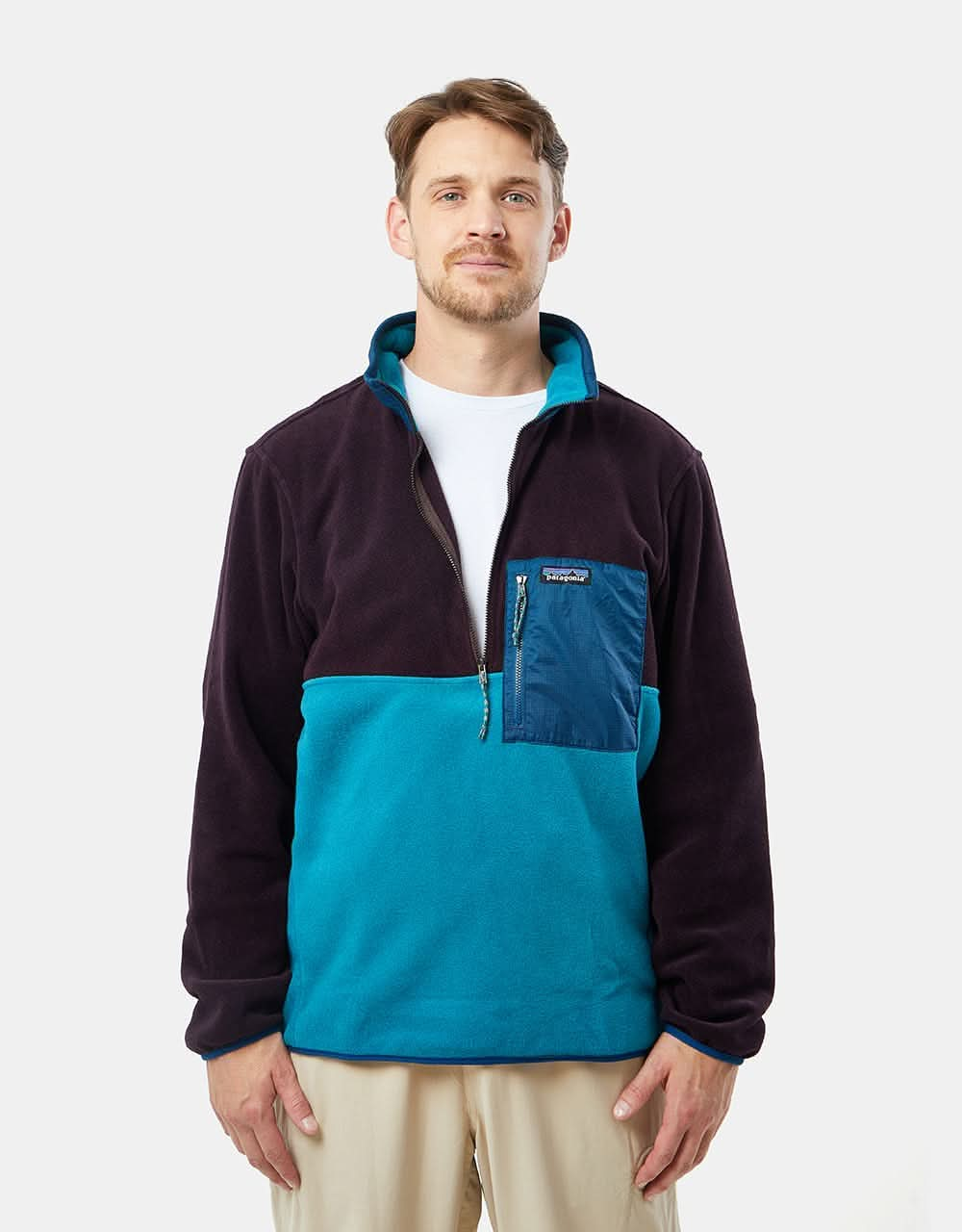 Patagonia Microdini 1/2 Zip Pullover Fleece - Belay Blue