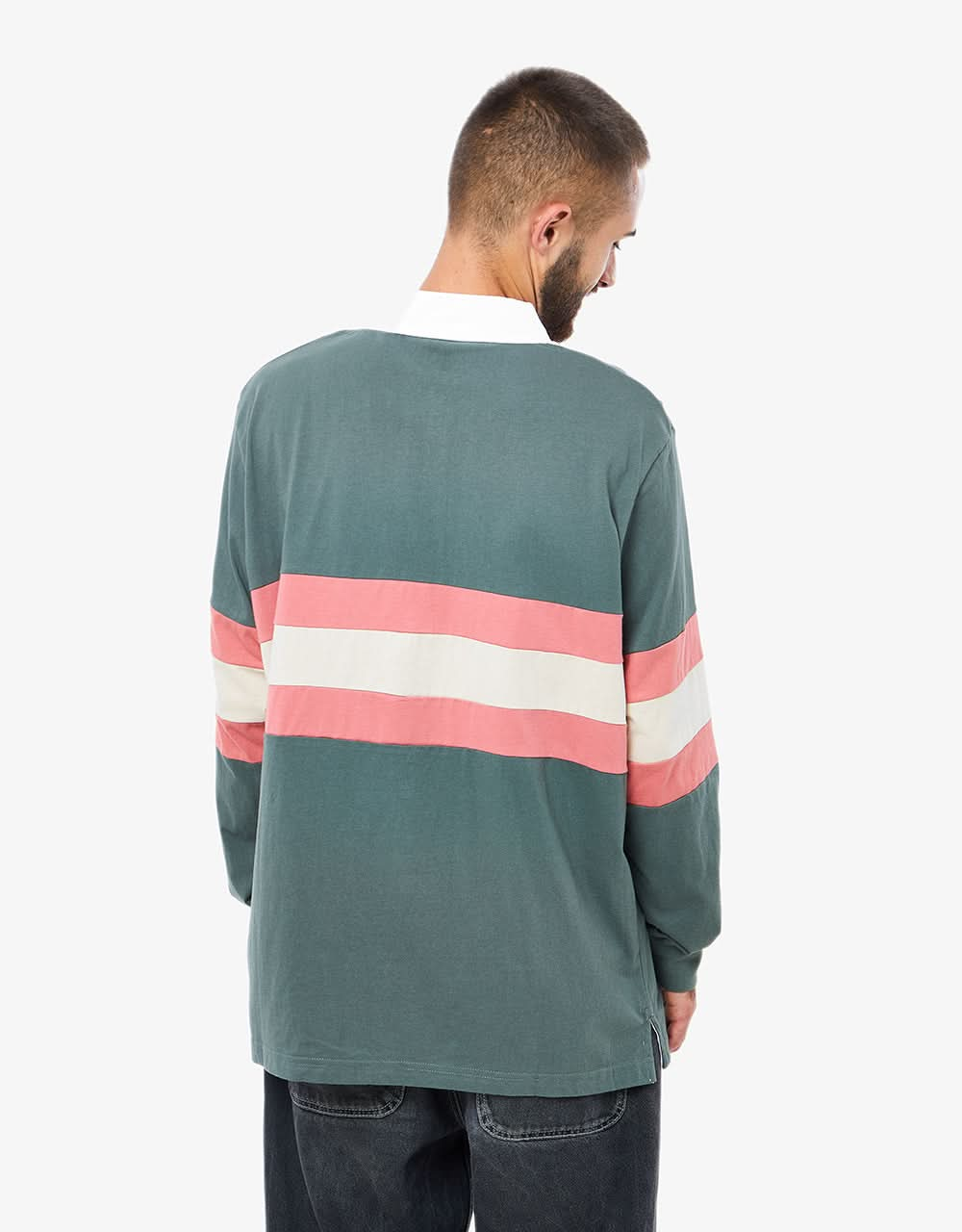 Polo L/S Santa Cruz Mini Hand Stripe - Sauge