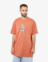 Santa Cruz Bone Hand Cruz Front T-Shirt - Terracotta